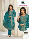 Miss India Vol 5 By Blue Hills Rayon Foil Printed Wholesale Kurtis Size Combo
